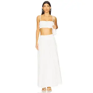 MORE TO COME Mora Maxi Skirt Set in White