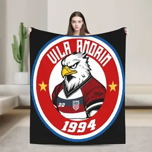 Flannel Blanket with Patriotic Logo of Uruguay |     Ideal for Home, Studio, Parties, Gift for DJs, Music Products, Turntable Enthusiasts, Suitable for All Seasons, Durable Polyester, Modern Style, Home Decoration