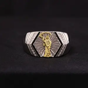Iced Santa Muerte Ring - 925 Silver