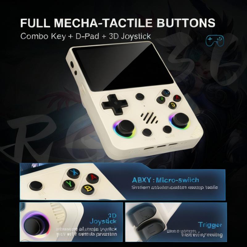 Avamoon RG36 PRO Handheld Game Console, 128G，RGB Lights, 20+ Emulators, Dual 3D Joysticks, 3.5 Inch IPS Screen, Video Gameing Console wavelength game