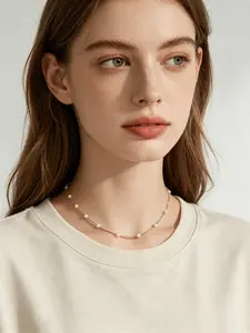 2026 Latest Minimalist Imitation Pearl Necklace, Creative Polka Dot Pendant Chain, Casual Zinc Alloy Lockbone Chain, Birthday Gift for Girls