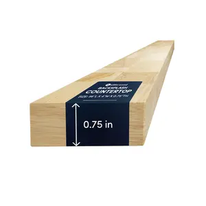 0.75 in. Thick Hevea Wood Butcher Block Backsplash, Unfinished Premium Rubber Wood