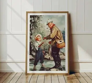 Vintage Fly Fishing Poster Retro Fishing Print Men Fishing Wall Art Travel 45773 168