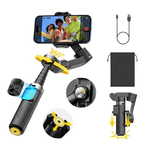 AOCHUAN 3-Axis Gimbal Stabilizer for iPhone w/360° Face Tracking, Smartphone Gimbal w/One-Tap Open Tripod Stand, Phone Selfie Tripod, Gesture Control, Phone Stabilizer w/Magnetic Remote Control & 20" Extension Rod-Smart X3