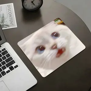 Pouting Cat Funny Style Square Mouse Pad, Gaming Mousepad, Soft Cute Desktop Decoration Pad, Rubber Non-Slip Lock Edge Small Size Pad, Suitable For Laptop Desktop Games Work, Ideal Soft Cute Gift For Family And Friends