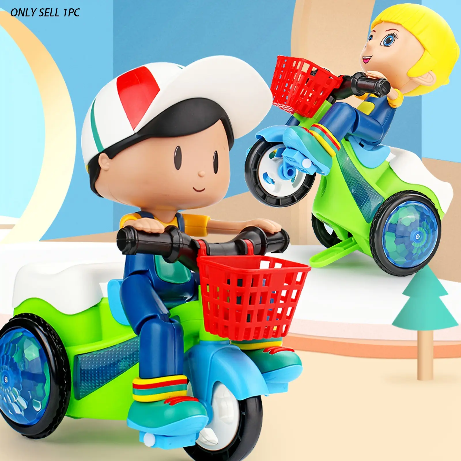 360° Rotating Light Music with Auto Transformation, Obstacle Avoidance Function, Remote Controlled Car, Ideal Christmas Halloween Easter Gift Cars Kids RC Car