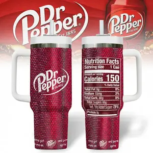 Dr Pepper 40oz Insulated Stainless Steel Tumbler with Handle | Large Travel Cup | Hot & Cold Drink Tumbler, Christmas Gift for Women, Men, Friends & Mom, Reusable Portable Water Bottle Mug , tiktokshopblackfriday