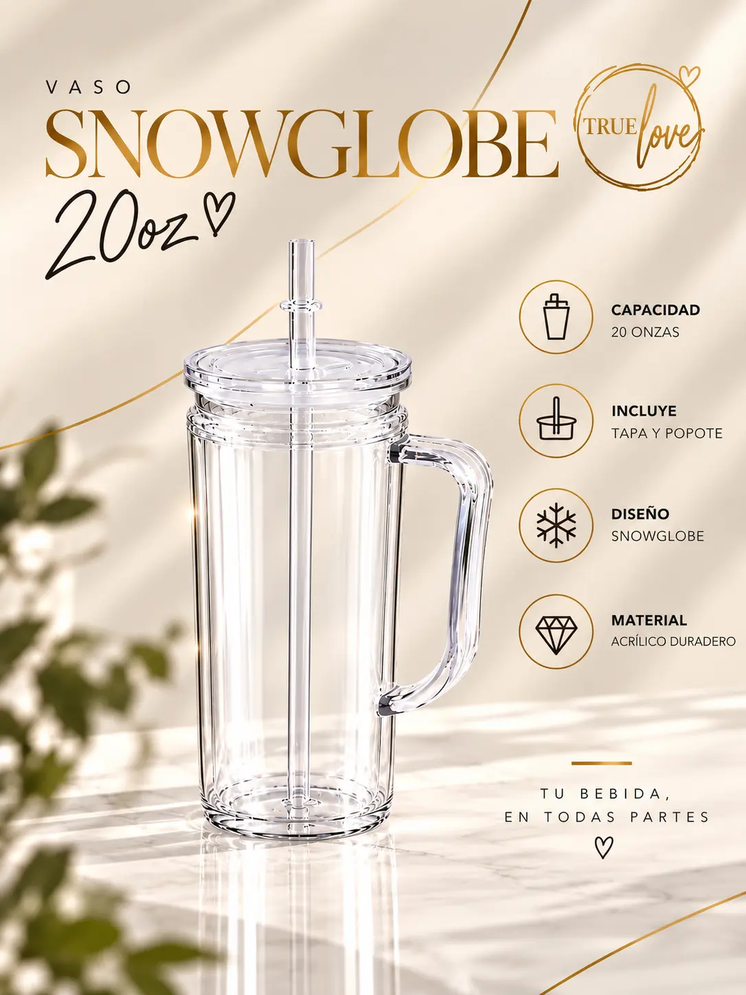 Vaso Personalizado 20 oz de Acrilico