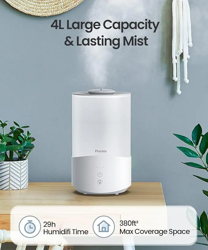 Safety 2.5 Litre Ultrasonic Humidifier for Kids Humidifiers for Bedroom, Humidifier with Essential Oil Diffuser, freshener air