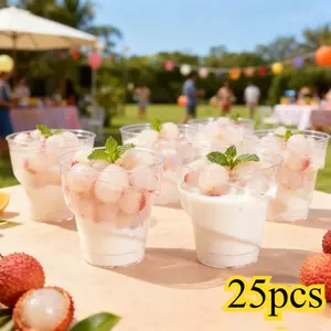25 Pcs Mango Mousse Cups – Red Velvet Cake Dessert Glasses for Ice Cream, Pudding, Fruit & Snacks | Great for Girls‘ Parties, Baby Showers, Home & Office