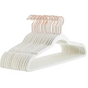 Non-Slip Suit Clothes Hangers Black Golden/Silver Grey/Silver Ivory Gold/Silver Navy Blue Gold/Silver Pack of 30, 50 & 100 Hanging Organizer Velvet