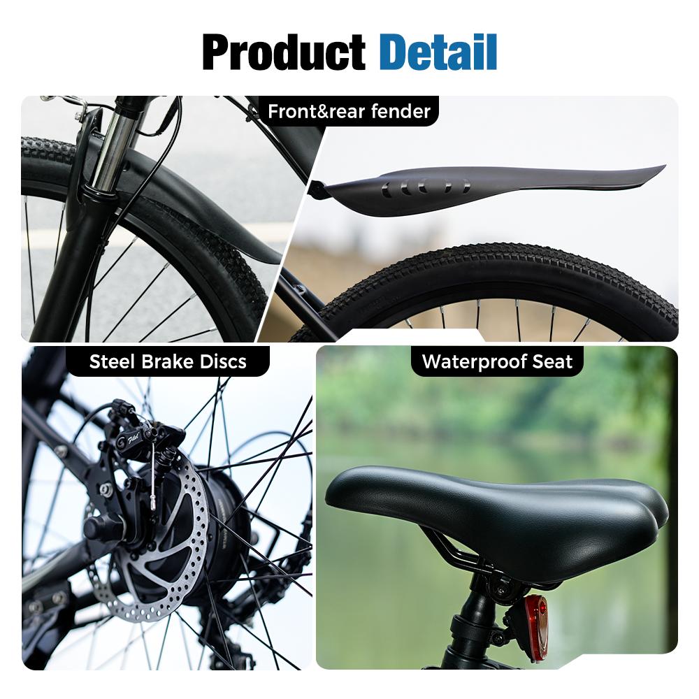 Adult Electric Bicycle 750W | 60 Miles Long Range, Removable Battery, 5 Speed, Shock Absorber