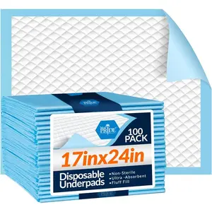 100-Count 17''x24'' Medpride Disposable Super Absorbent Incontinence Underpads