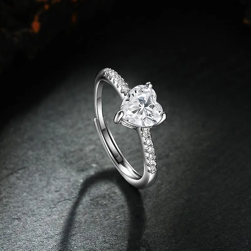 New 925 Sterling Silver Heart Ring for Women Wedding Jewelry Engagement Charm  5A Zircon Party Fashion Gift Top Quality Ring