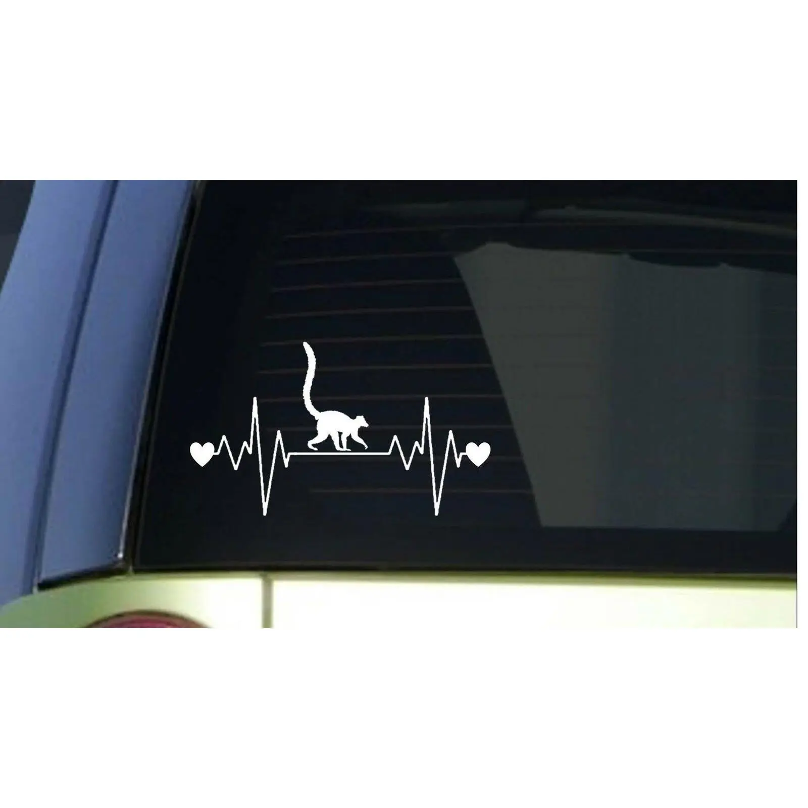 Lemur heartbeat lifeline *I228* 8" wide Sticker decal zoo animal monkeys ape