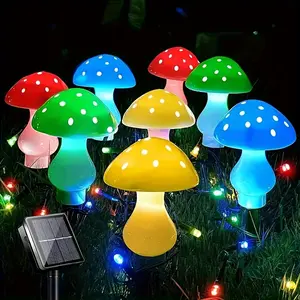 Solar Mushroom Garden Light, 8 Heads for Outdoor Decor, 8 Different Lighting Settings, Ideal for Christmas And Thanksgiving