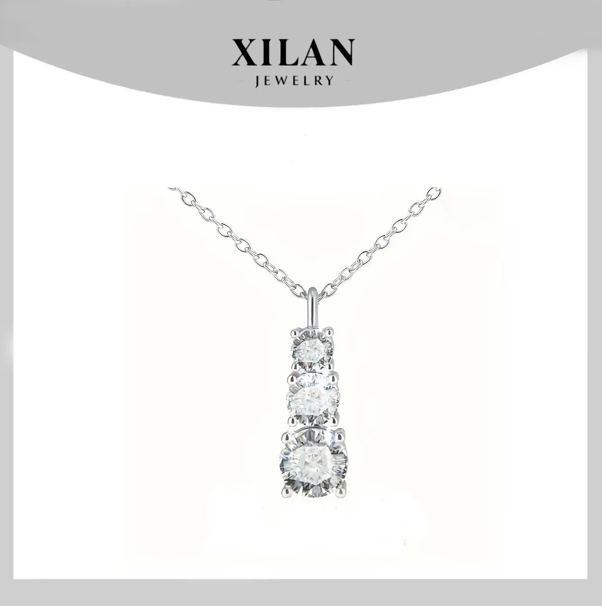 0.8 Carat Forever Moissanite Infinity Pendant Necklace - Unisex S925 Sterling Silver Shiny Silver Necklaces for Female, Party, Daily Wear Wedding Anniversary Gift Jewelry