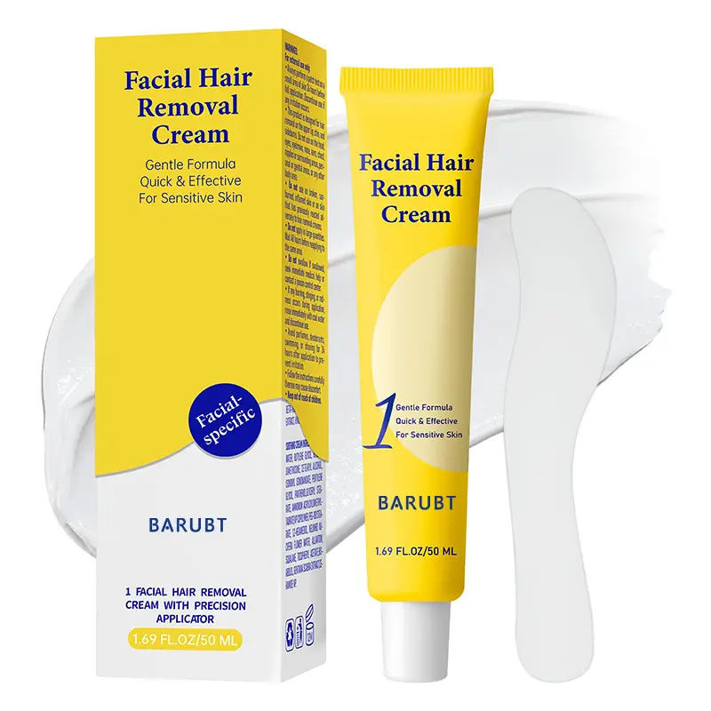 Facial Hair Removal For Women, Painless & Gentle Hair Removal Cream| Chin| Upper Lip| Cheeks for Sensitive Skin (5 Min, 7 Days) - 1.69Fl Oz