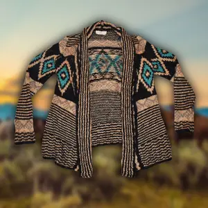 Pink Republic Turquoise Accent Cardigan Sz M
