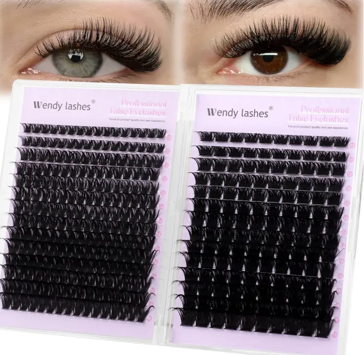 WENDY LASHES Lash Clusters 80D+100D Eyelash Clusters 462PCS Wispy Individual Lashes, 10-18MM D-curly Lash Extension DIY Cluster Eyelash Extensions for Beginners