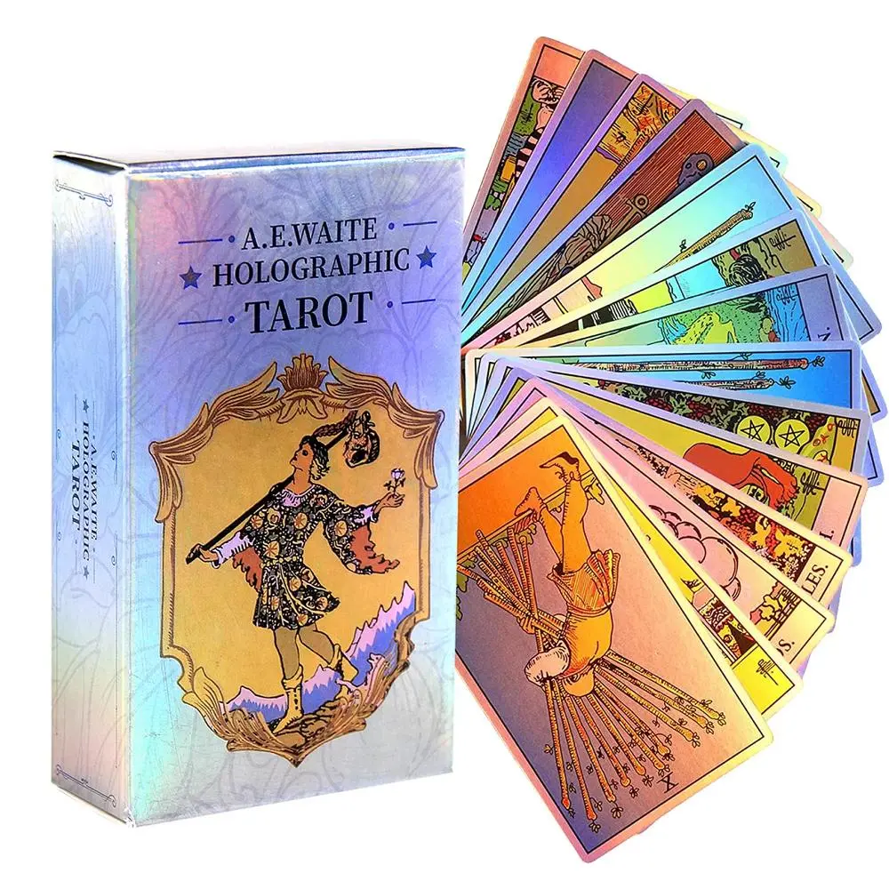 Classic Rider-Waite Tarot Card Game with 78 Cards, Includes Holographic Flash Cards, Perfect Gift for Tarot Enthusiasts & Beginners, Tarot Card Decks, Tarot Card Set