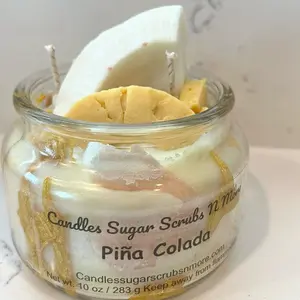 Piña Colada Cocktail Candle Handcrafted & made with love #pinacolada #tropicaldrink #pineapple #coconut #dessertcandles #uniquecandles #cutecandles #cutegifts #giftideas #homedecor #foryoupage #fyp #trending #viralcandles #selfcare #explorerpage #handmade