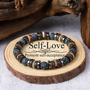 1pc GADASLUY Stylish Beaded Bracelet Natural Stone Beaded Bracelet Cool Handsome Design Self Love Charm Ideal for Daily Wear Gift Everyday Accessory Durable Trendy Stack Bangle