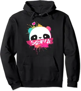 SOFIA - Beautiful girl name with adorable Panda Pullover Hoodie - Samueljohn Shop 90B0B4SC1GK5