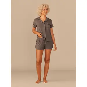 MeUndies Women's UltraModal™ Short Sleeve PJ Set - Women's | Heather Charcoal
