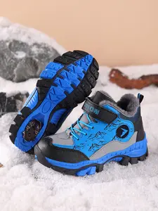 Outdoor Hiking Boots, Fleece Lined Warm Winter Shoes, Anti-Slip Ice Claw Design, Suitable for Casual & Hiking