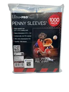 Baseball Card Sleeves Penny Sleeves - 1000 Count - Trading Card Sleeve for Sports & Card Games - Use as Baseball Card Protectors, Penny Sleeves for Trading Cards, & Trading Card Sleeves Soft