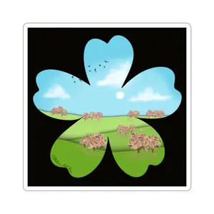 Clover Landscape Sticker | Shamrock Scenic Kiss-Cut Sticker