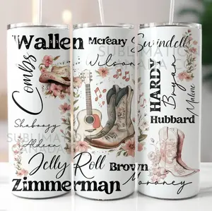 20 oz Skinny Tumbler Country Singers