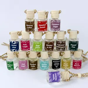 Car Essential Oil Diffuser, Hanging Car Air Freshener, Interior Accessories for Cars, Home, Office, Liquid Fragrance Must-Have, Vanilla Coffee Scent, Car Aromatherapy Diffuser