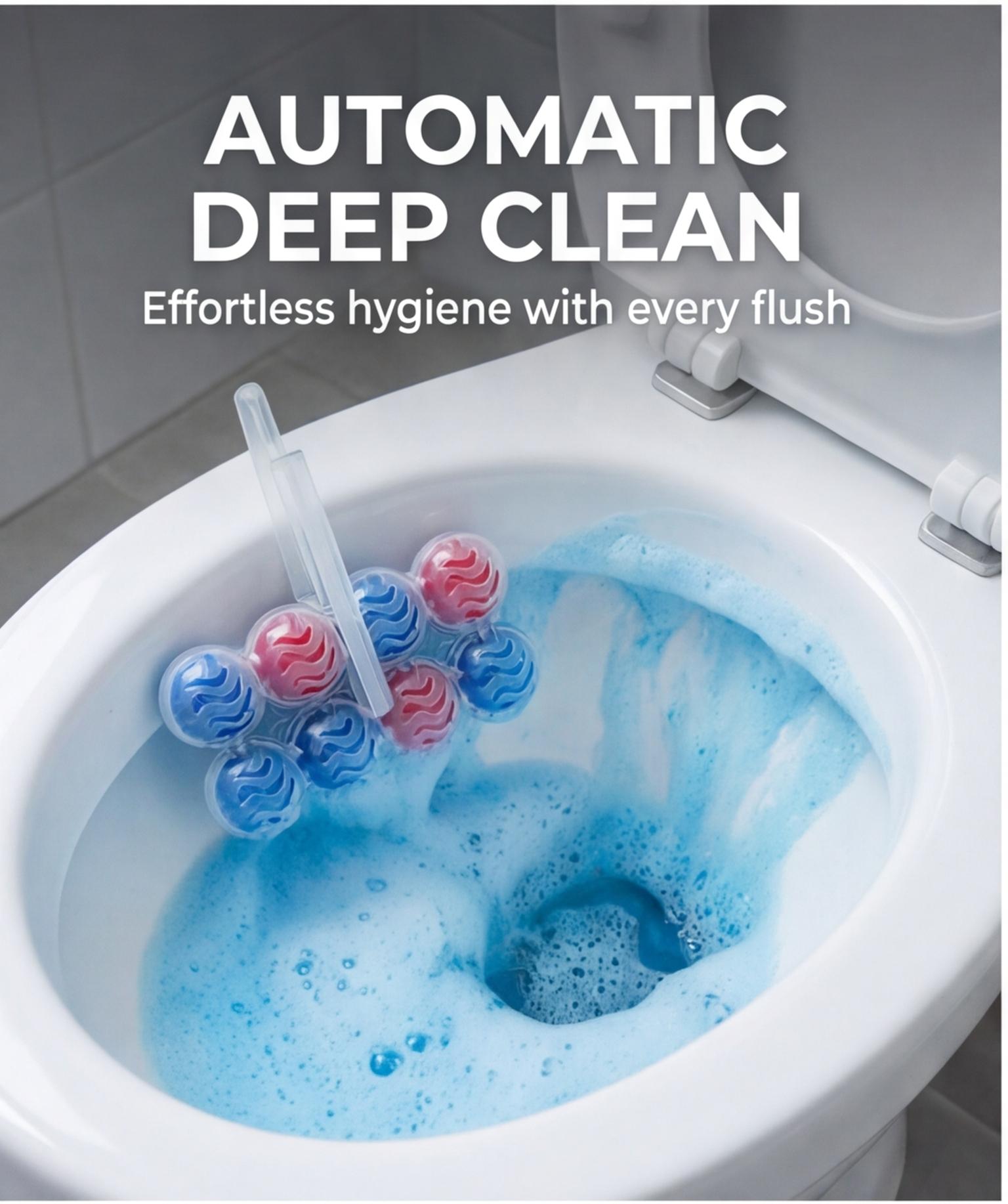 Smart toilet cleaning agent hanging ball/basket — odor removal, fragrance retention, bathroom sanitization