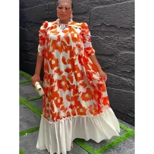 Plus Size African Party Dresses for Women 2025 New Summer Fashion Dashiki Ankara Print Gown Elegant Turkey Muslim Maxi Dress