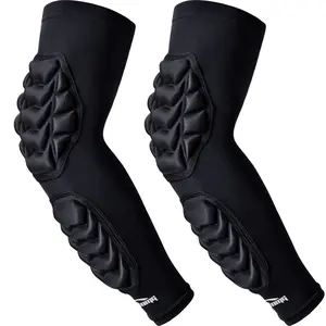 COOLOMG Arm Pads Padded Forearm Elbow Sleeves for Football Basketball Volleyball, 1 Pair
