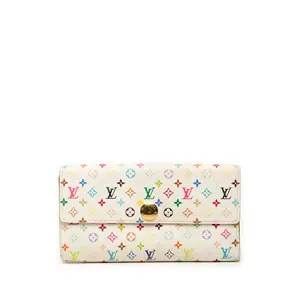 Pre-owned Louis Vuitton Canvas Small Leather Goods Monogram Multicolore Portefeuille Sarah wallet