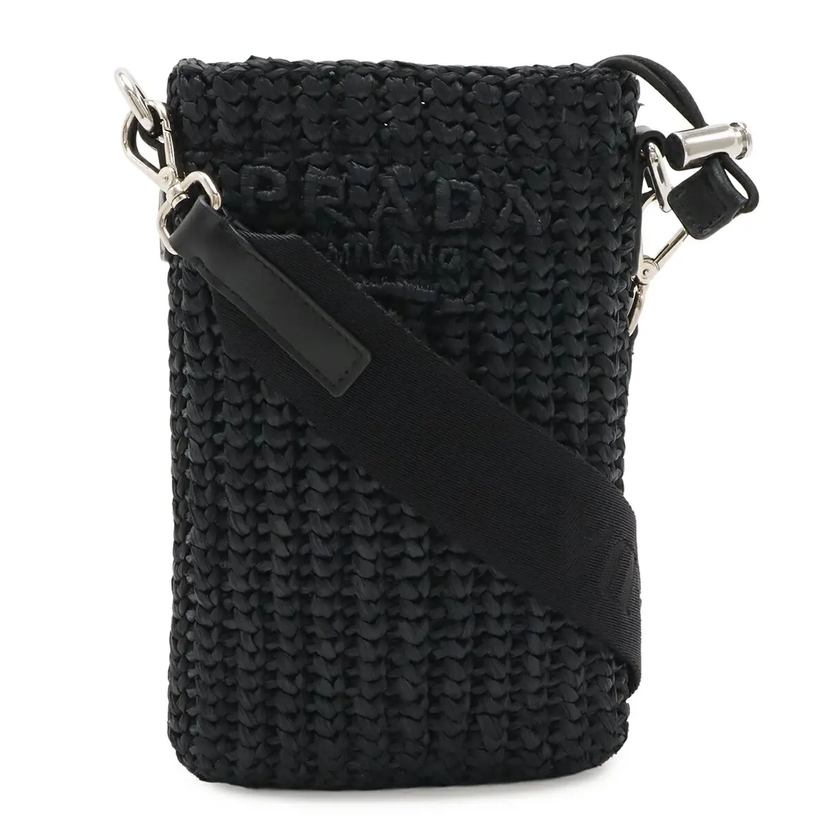 Pre-owned PRADA Straw Shoulder Bags Raffia 2way Phone Bag