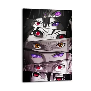 Classic Hot-Blooded Anime Eyes Artistic Wall Decor, Waterproof Canvas Poster, Cute And Vibrant Poster for Bathroom, Living Room, Bedroom, Dorm, A Perfect Gift Idea for New Year Home Decor