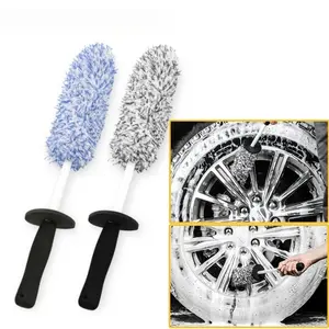 Microfiber Car Wheel Brush, Anti-Static Wheel Rim Cleaning Tool, Durable Microfiber Material, Ergonomic Handle Design, Auto Maintenance Tool, Car Detailing Brushes