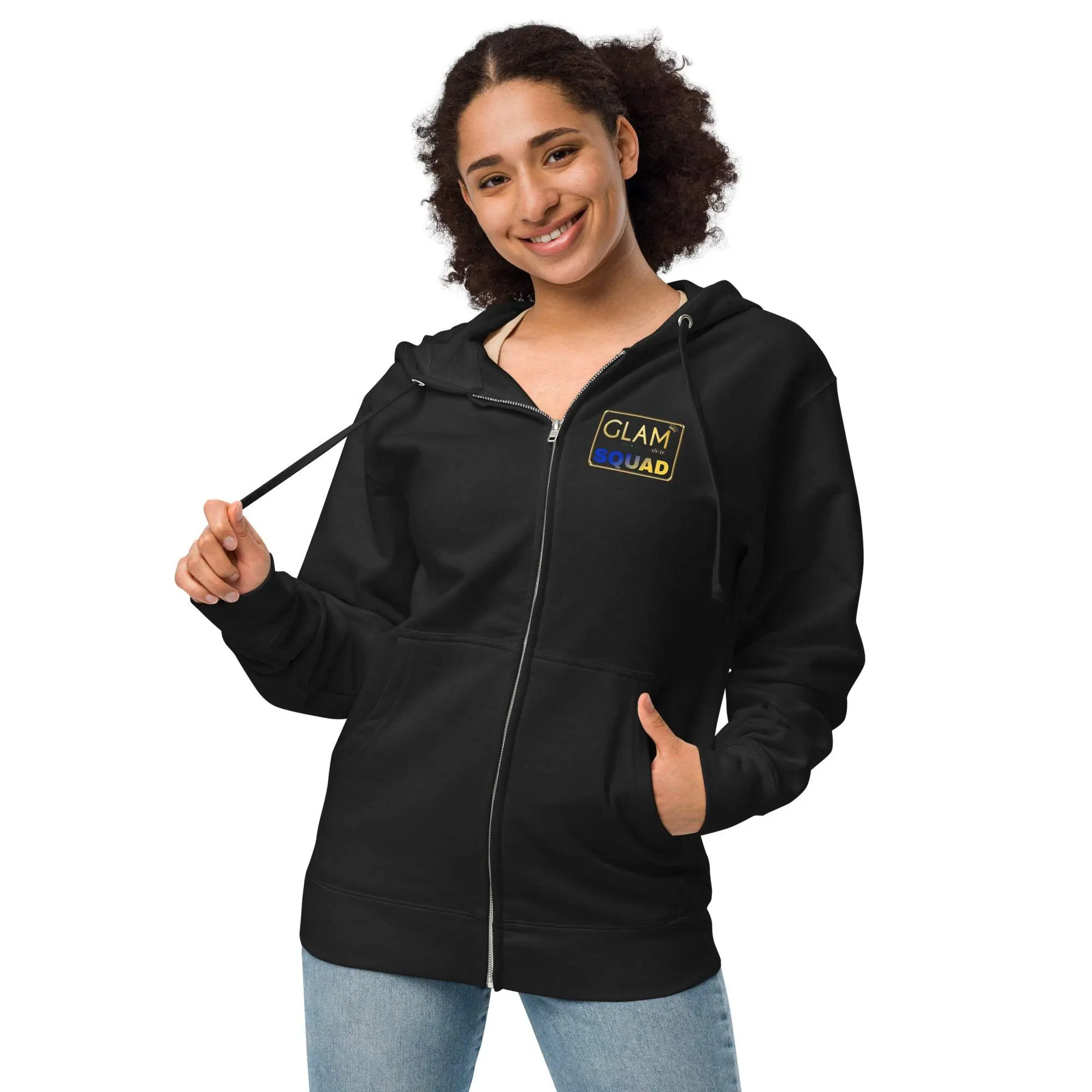 Glam fleece zip up hoodie