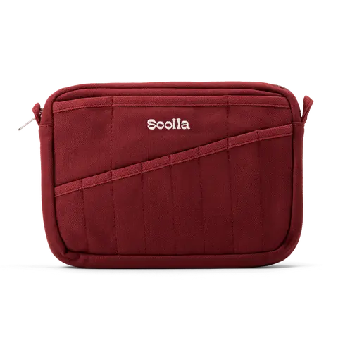 Soolla® Studio Pouch, Sangria – 20-Pocket A5 Stationery & Art Tool Organizer with YKK Zipper