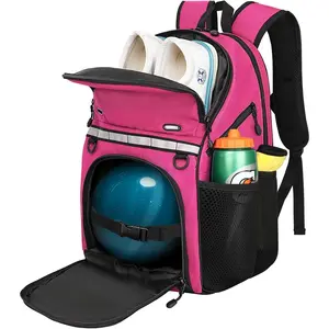 Bowling Backpack,Single Ball Bowling Bag with Shoe Compartment Up to Size 16,Bowling Bag with Padded Ball Holder