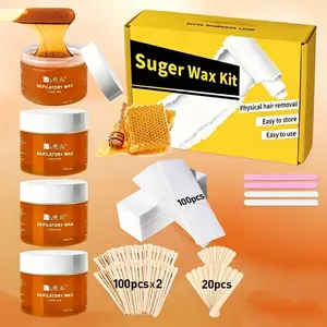 Gentle wax facial wax hair removal set, gift box, safe and precise hair removal, suitable for arms, legs, underarms, bikini line, and other body parts.