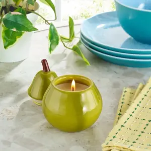 Pear And Clover 1-Wick Ceramic Pear Fruit Candle, 6 oz