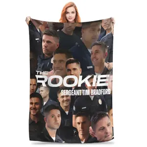 Rookie Blanket with Decorative Textile Edge, Portable, Super Soft, for Home or Office, Thin and Velvety Comforter