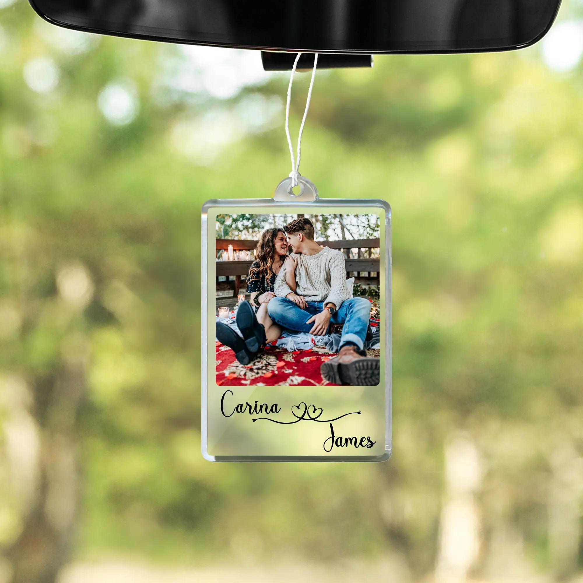 Hanging Car Photo Frames Custom Gift For Mom Car Accessories Personalized Memorial Gifts For Mother Car Mirror Decor Gifts For Dad