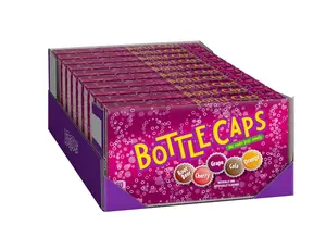 Wonka Bottle Caps, Fizzy Hard Candy, 5 Ounce Theater Candy Boxes (Pack of 10)