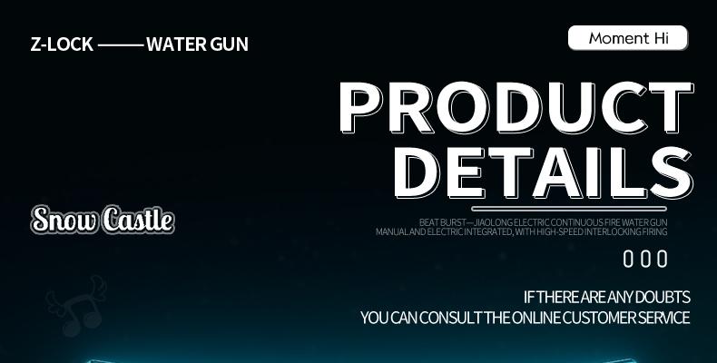  Flood Dragon Automatic Electric WaterGun IP67 Waterproof, with Large Capacity Powerful Spray Super LongShooting & Lighting Function USB Charging CableDurable FlameSpray , SummerParty Outdoor Pool and beach toys